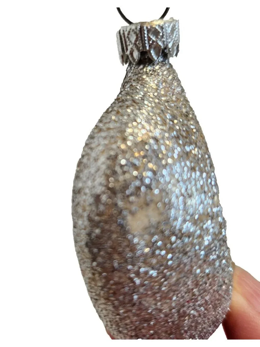 Vintage German Mercury Glass Half Moon Face Ornament Celestial Christmas READ